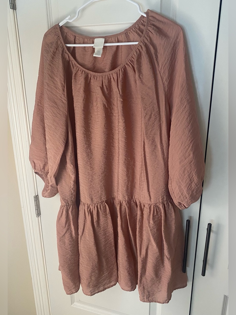 H&M Women’s Dusty Rose Peasant Dress - Lightweight Tiered Style